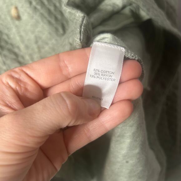 J. Jill Quilted Barn Jacket Chore Coat Women’s XL Green Pockets Lightweight - Picture 7 of 8